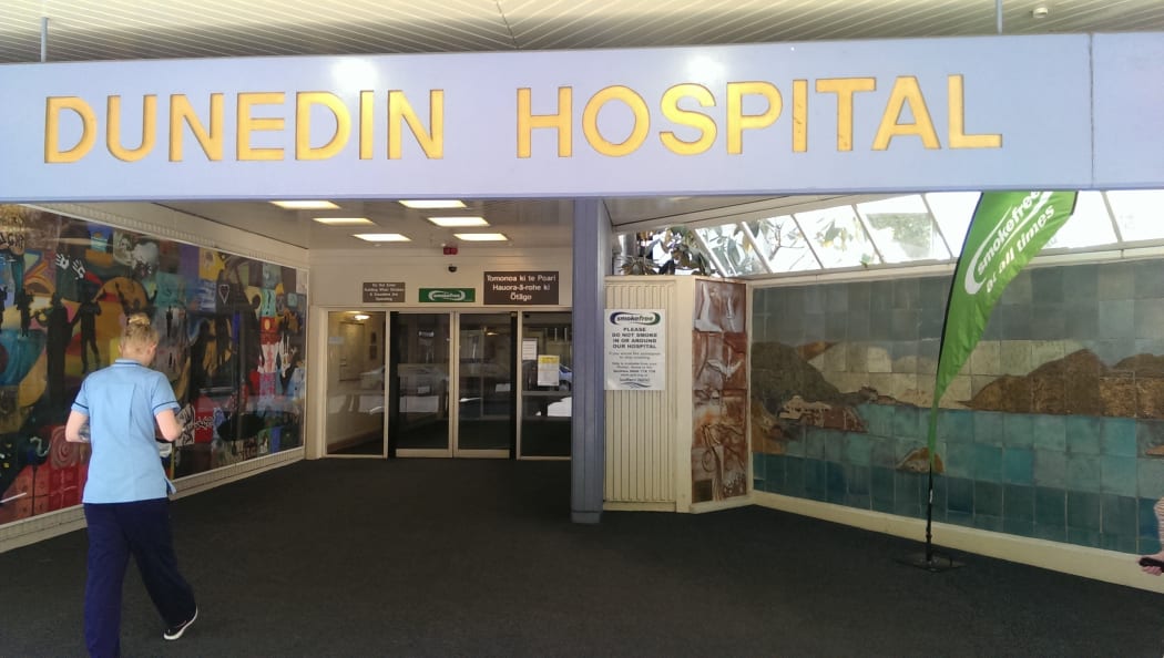 Dunedin Hospital entrance.