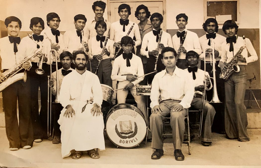 Ben Fernandez's father-in-law, Balthazar Fernandes in Mumbai. (Front row on the right) Balthazar is a noted composer and arranger, and recently been awarded by the government of Goa for his lifetime's work.