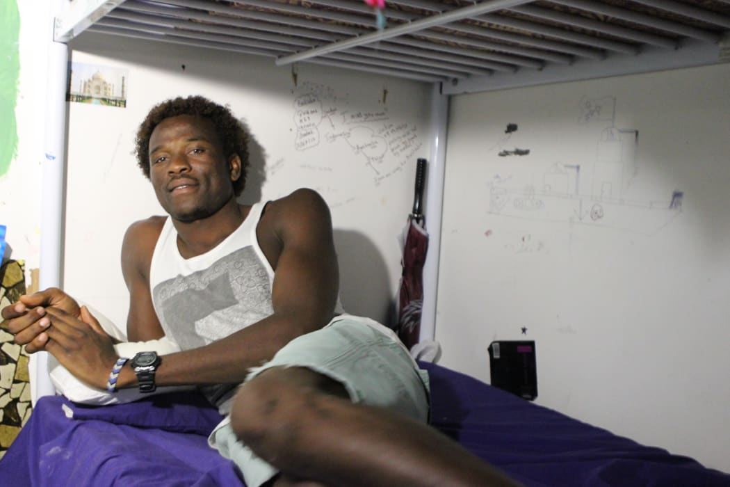Abdul Aziz Muhamat in his room in Lombrum detention centre, Papua New Guinea