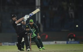 New Zealand's Glenn Phillips in action against Pakistan.
