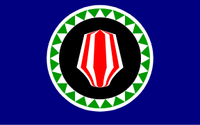 The Bougainville flag first designed by Marilyn Havini in 1975