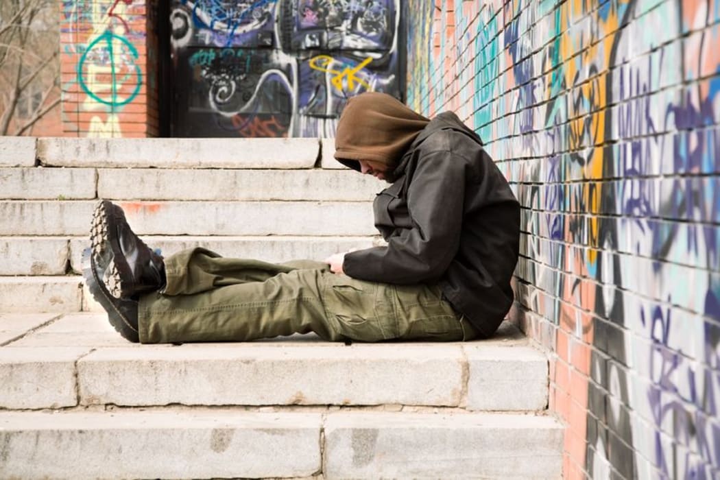 Stock photo of a homeless person