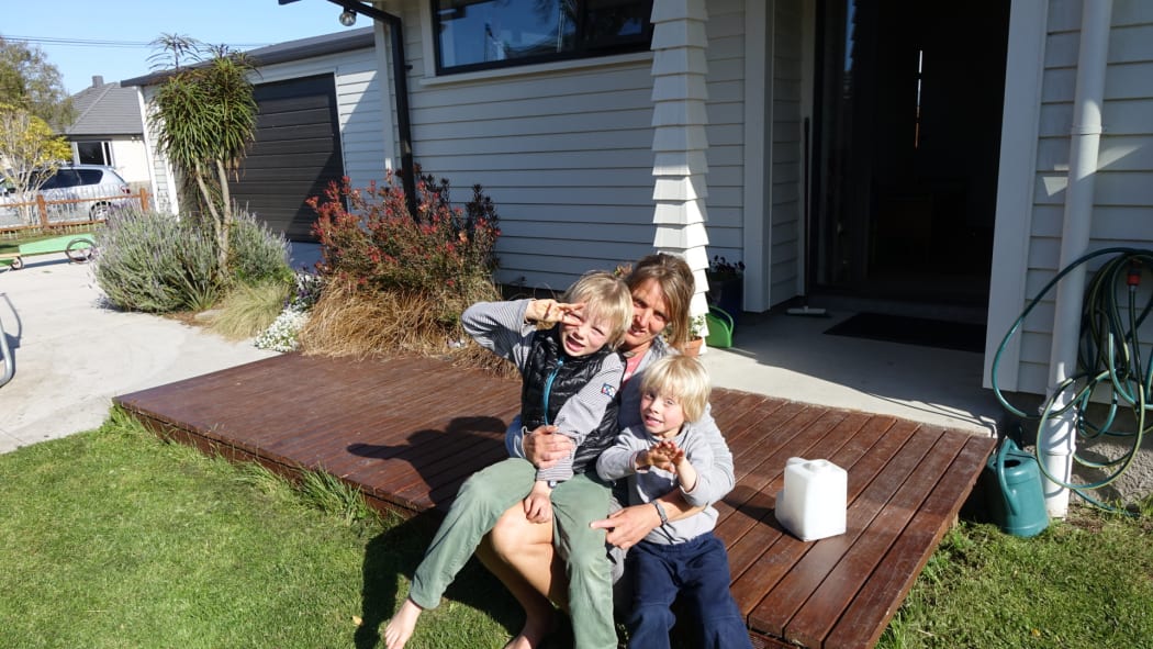 Andrea Webster and her two sons, Julian (6) and Anton (3)