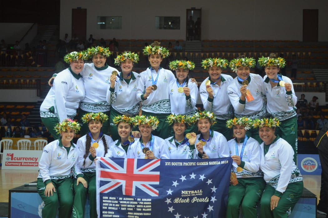 Netball Cook Islands Black Pearls win gold at the 2019 Samoa Pacific Games.