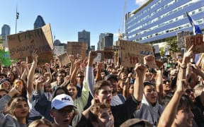 Young activists and their supporters rally for action on climate change in Montreal.