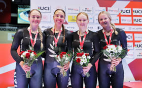 Women’s Team Pursuit - 2nd New Zealand - Emily Shearman, Bryony Botha, Samantha Donnelly and Prudence Fowler (New Zealand)