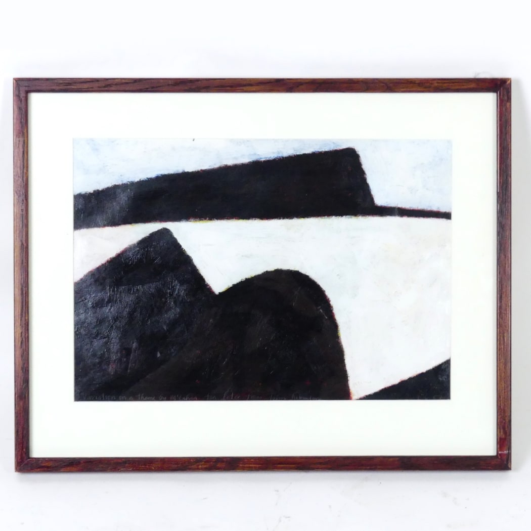 The original John Z Robinson painting with tribute inscribed along the base.