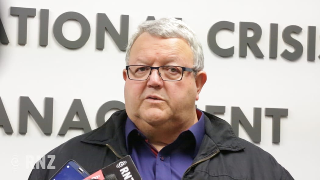 Press conference in the bunker at Parliament. Gerry Brownlee, Acting Civil Defence Minister.