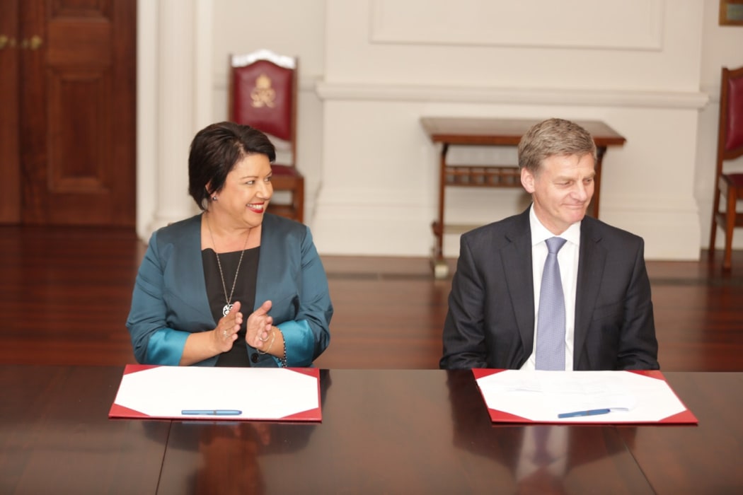 Deputy Prime Minister Paula Bennett and Prime Minister Bill English, who were officially appointed this afternoon.