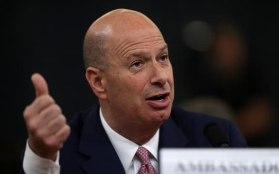 US ambassador to the European Union  Gordon Sondland makes an opening statement before testifying to the House Intelligence Committee in the impeachment inquiry against US President Donald Trump.