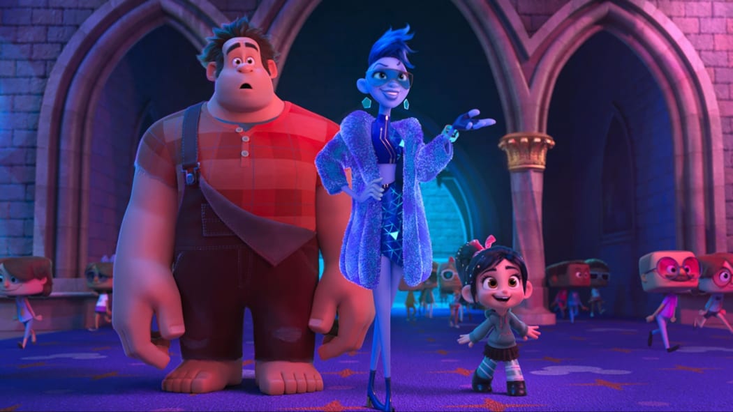 Ralph (voiced by John C. Reilly), Yesss (Taraji P. Henson) and Vannelope (Sarah Silverman) in Ralph Breaks the Internet.
