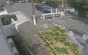 A screenshot from the CCTV footage released by police of the car being sought over the daylight abduction.