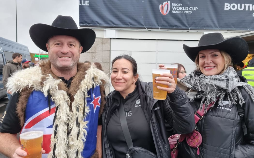 New Zealand, South African, France and England fans are out in force to show their support for their teams and their love of rugby as the All Blacks and Springboks prepare to play each other in the Rugby World Cup finals at State de France in France on Saturday night, Sunday morning NZT.