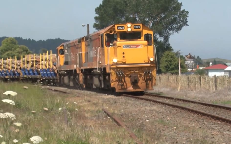 KiwiRail Wairoa to Napier line carrying logs.