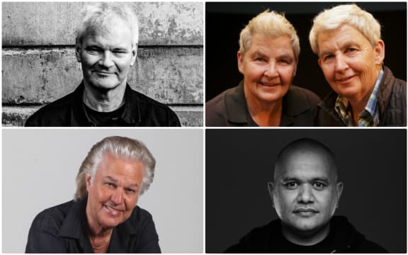 Clockwise from Top left: Roger Shepherd, the Topp Twins, DJ Sir-Vere and John Rowles