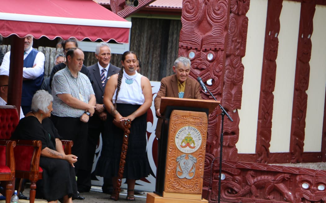 Kiingi Tuuheitia speaks at the hui.
