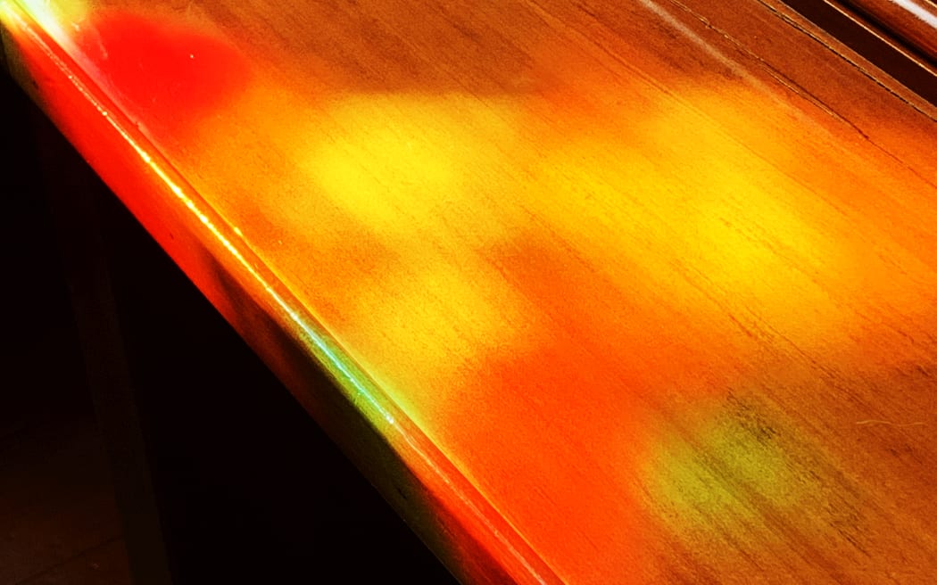 Light from stained glass at St Patrick's Cathedral