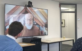 Denis Muller addresses a workshop on the ANZPM legislation at Koi Tū , the Center for Informed Futures at the University of Auckland.