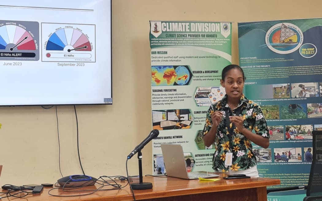 The Vanuatu Meteorology and Geo-Hazard Department's Principal Scientific Officer under the Climate Services, Glenda Pakoa, declaring Vanuatu is now under an El Nino weather event.