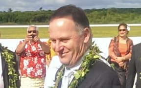 John Key in Niue.