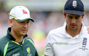 Michael Clarke and Alastair Cook after England reclaimed the Ashes.