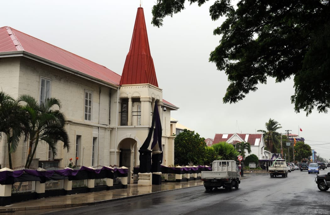 Vehicles ply the streets of the capital Nuku'alofa on March 28, 2012.