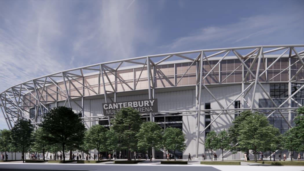 Preliminary design showing the West entry to the Canterbury Multi-Use Arena