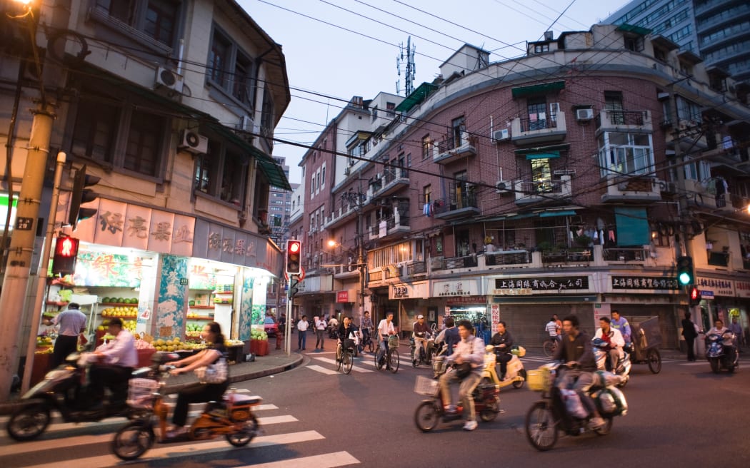 The streets of Shanghai at night