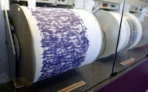 Seismographs show the hundreds of earthquakes coming from the crater at Mount St. Helens 27 September, 2004.