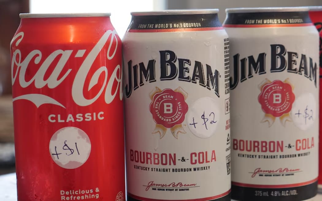 Cans of American-owned beverages have a "tariff" at this cafe in Binalong in NSW.