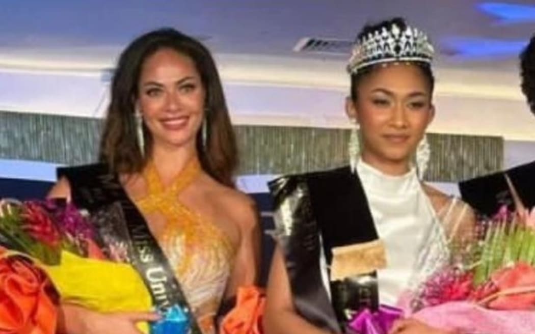 Miss Universe Fiji contestants Nadine Roberts, left, and Manshika Prasad, right.