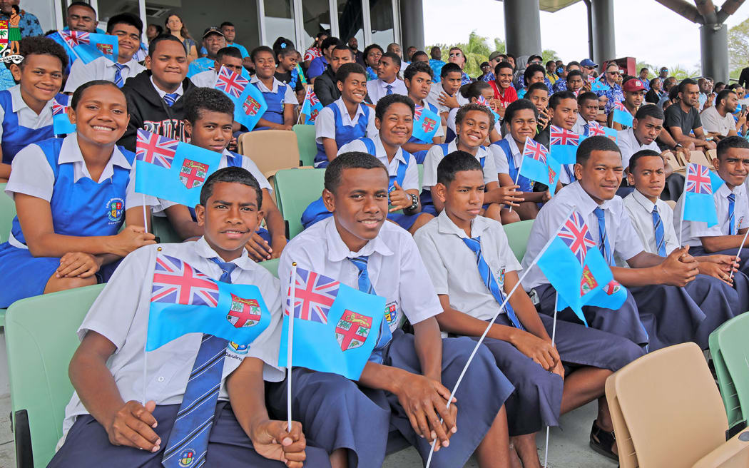 Students attending the official Fiji Day celebrations at Albert Park in Suva. 10 October 2025