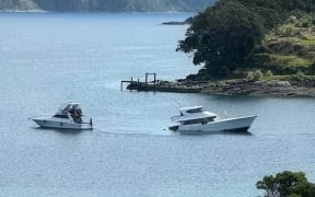 The Maritimo luxury yacht sinking near Slipper Island, Coromandel.