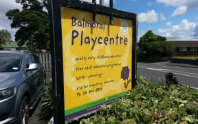 The sign outside Auckland's Balmoral Playcentre.