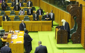 A view of the government benches in Papua New Guinea's parliament.