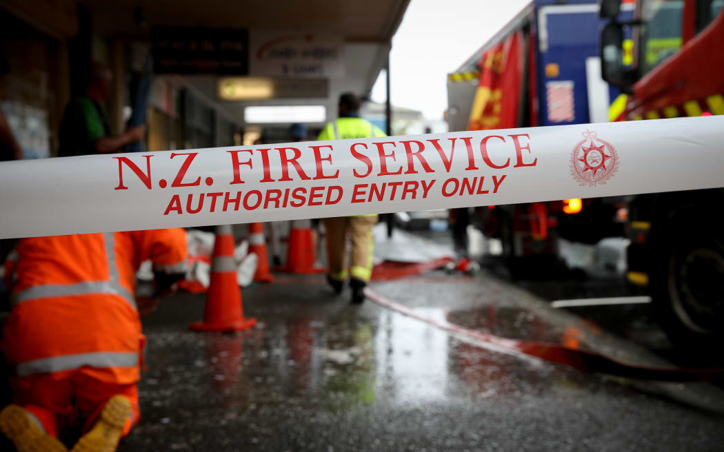 Fire service block off the footpath at 139 Hastings Road Napier.