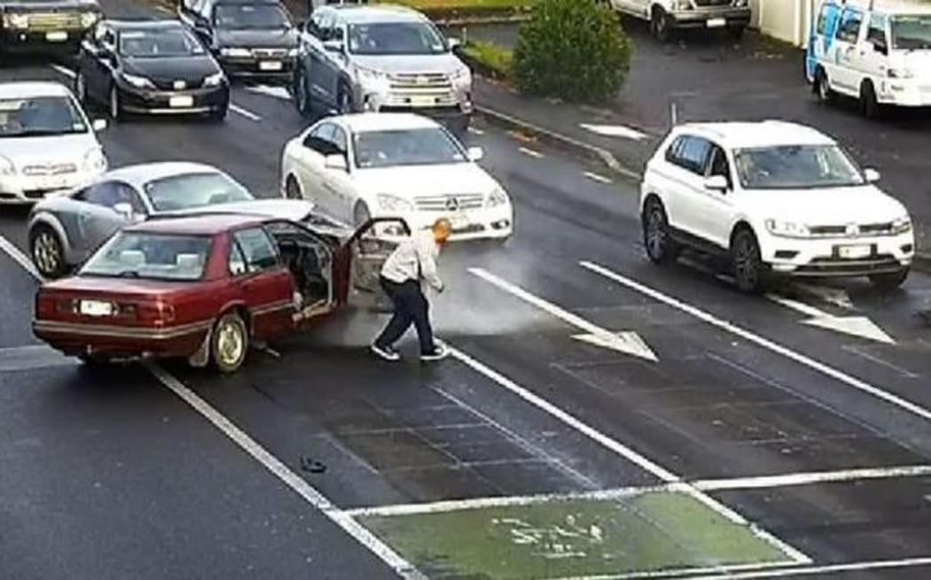 Police are seeking 35-year-old Haumia Manuel after he crashed into a car at a St Lukes intersection, before carjacking another vehicle.