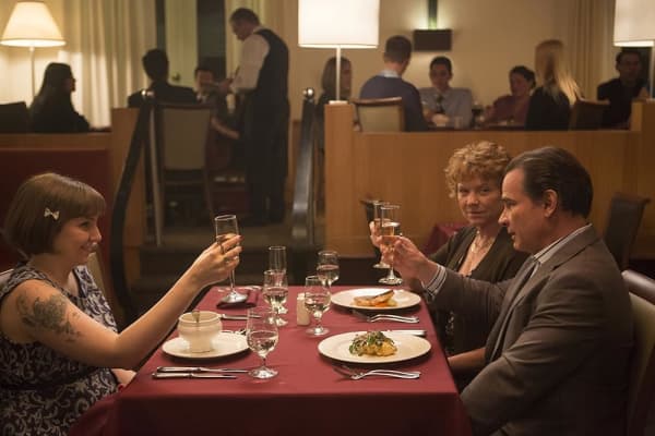 Becky Ann Baker, Peter Scolari, and Lena Dunham in Girls (2012).