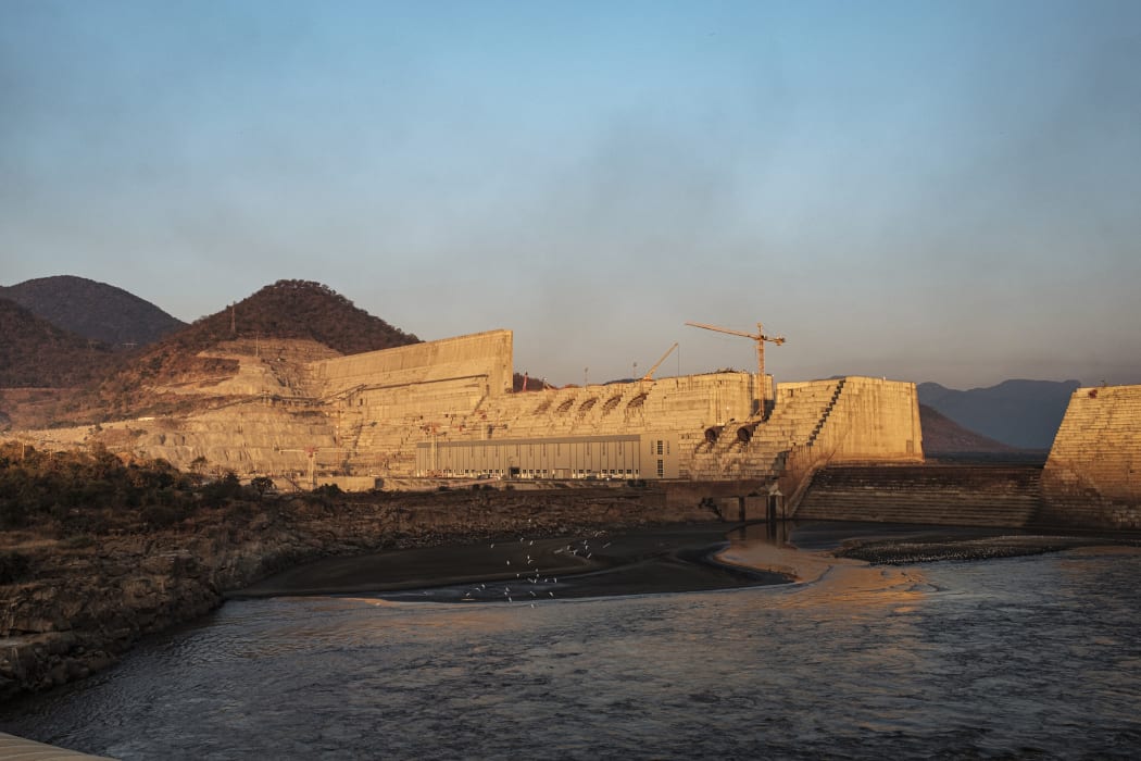 A general view of the the Grand Ethiopian Renaissance Dam (GERD), near Guba in Ethiopia, on December 26, 2019.
