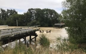 A 50-m section of the Pyramid Bridge in Southland has broken away.