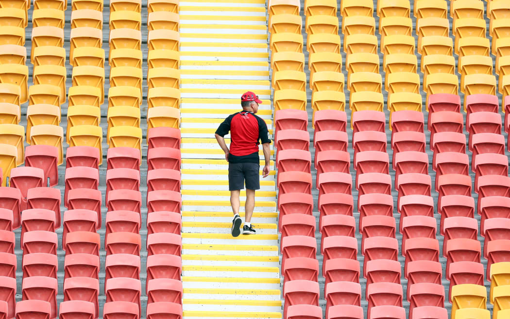 A Crusaders supporter during super Rugby game at Suncorp Stadium, Brisbane.