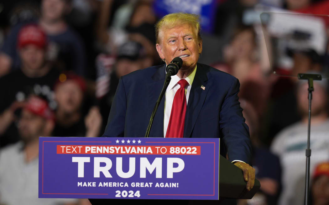 FILE - Republican presidential candidate former President Donald Trump speaks at a campaign rally, June 22, 2024, in Philadelphia.