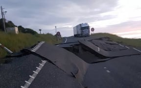 Road damage near Kaikoura