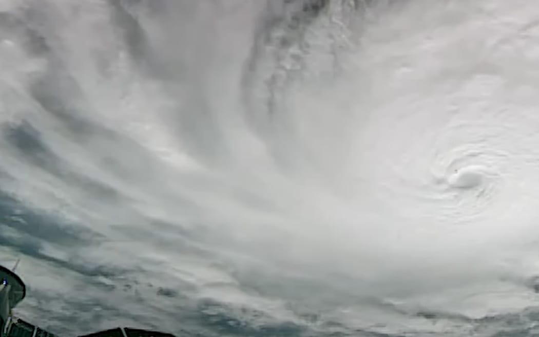 A view of Hurricane Milton from the International Space Station on 8 October 2024. The hurricane is a Category 5 storm and is headed for Florida.