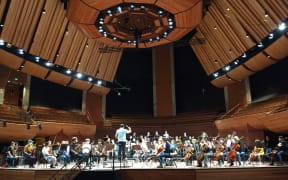 Wellington Youth Orchestra rehearse in the MFC with Miguel Harth-Bedoya