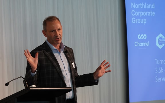 Northland Corporate Group co-chair Andrew McLeod speaks at the launch of the Northland Expressway report.