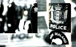 Stylised composite of police badge.