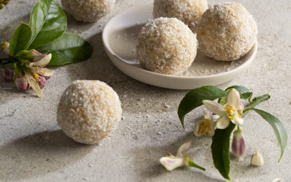 Lemon and coconut raw balls