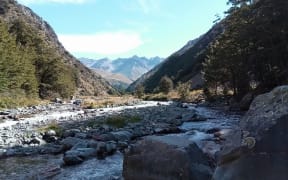 An image of one of the 50 rivers Bruce Hopkins crossed in just one day on Te Araroa.