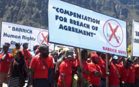 A protest against Barrick Gold.